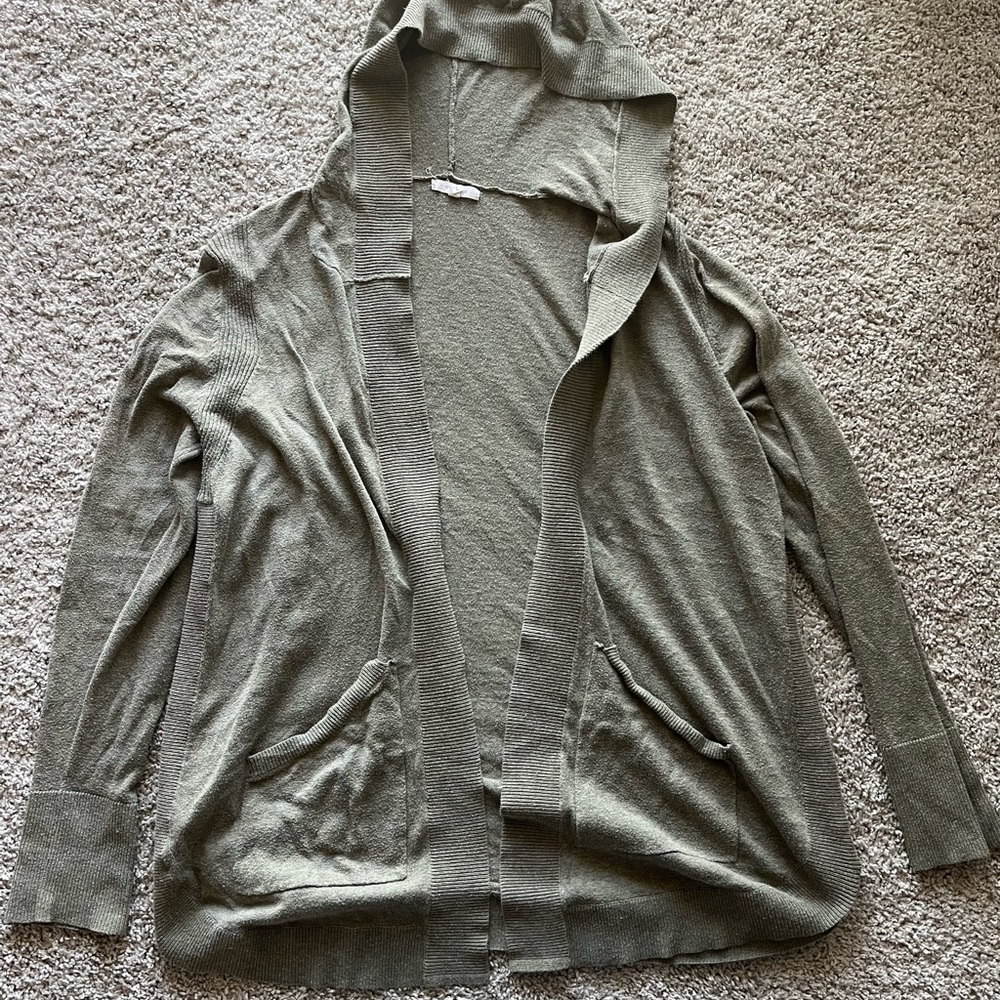 Dark Green hooded cardigan